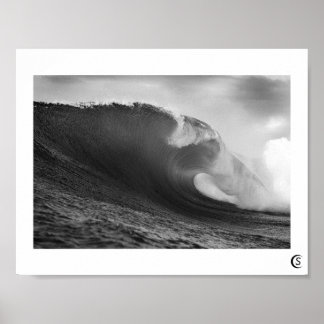 Wave poster Black White