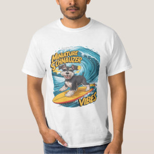 Wave Rider Miniatuur Schnauzer Honden Epic Surfen T-shirt