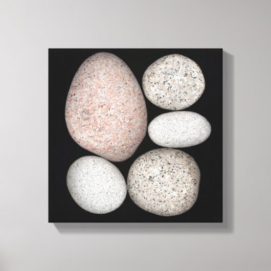 Wave-Rounded Graniet Rocks van verschillende kleur Canvas Afdruk (Voorkant)