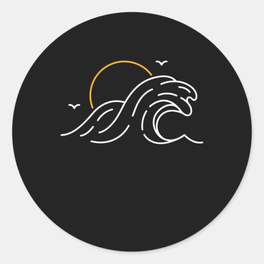 Wave Seeker Ronde Sticker (Voorkant)