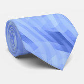 Wave Striped Geometric Artsy Blue Stropdas (Opgerold)