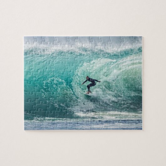 Wave Surfer Surfing Sports Blue Ocean Legpuzzel (Horizontaal)