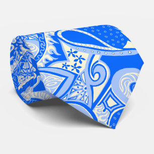 Wave Trip Floral Paisley Two-side Printed Stropdas