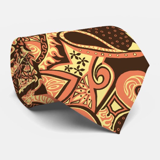 Wave Trip Floral Paisley Two-side Printed Stropdas (Opgerold)