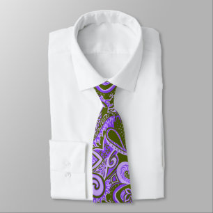 Wave Trip Floral Paisley Two-side Printed Stropdas