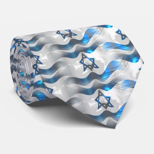 Wave Uw Israëlische vlag Stropdas (Opgerold)