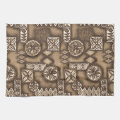 Wave Warrior Hawaiian Tapa Theedoek (Horizontaal)