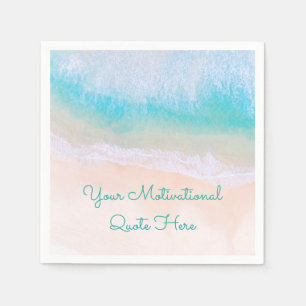 Wave, Zand, Motivatie Beach Quote Servet