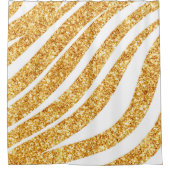 Wave Zee Gold Glitter Boho Popular Collectie Douchegordijn (Voorkant)