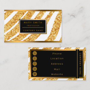 Wave Zee Gold Glitter Boho Popular Collectie Visitekaartje