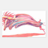 Waved Ballet Dancer Pink Art Rechthoekige Sticker (Voorkant)