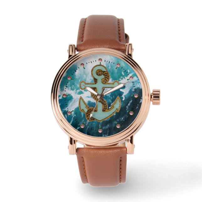 WAVEN VOOR ZEE, ANCHOR EN ROPE HORLOGE (Voorkant)