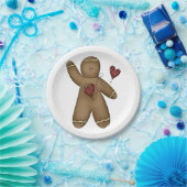Waver Gingerbrood Man Papieren Bordje (Feest)