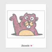 Waver gopher  stijl verhit wit sticker (Vel)
