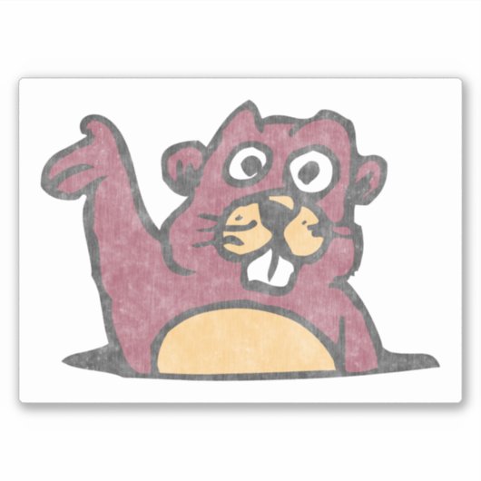 Waver gopher  stijl verhit wit sticker (Voorkant)