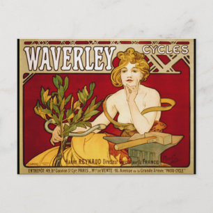 Waverley Cycles - Art Nouveau - Alphonse Mucha Briefkaart