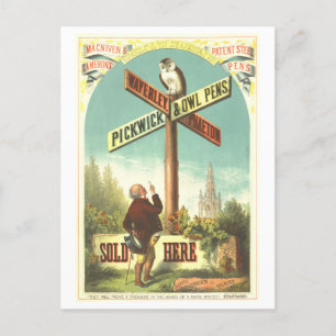 Waverly Pickwick & Uilenhokken  advertentie Briefkaart