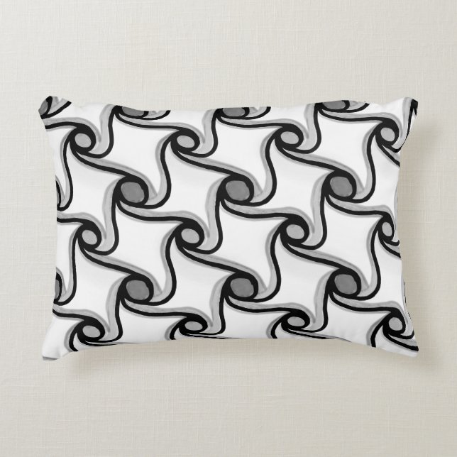 Waves 3D-patroon Accent Kussen (Voorkant)