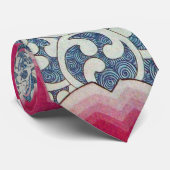 WAVES Abstracte Geometrische Rode Blauwe Zwemmen Stropdas (Opgerold)