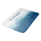 Waves Abstrait nom personnalisé tapis de bain (Angle)