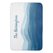 Waves Abstrait nom personnalisé tapis de bain (devant Vertical)