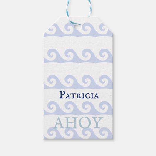 Waves Ahoy Custom Cadeaulabel (Voorkant)