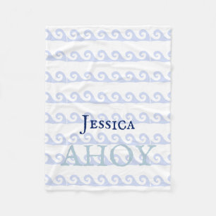 Waves Ahoy Custom Fleece Deken