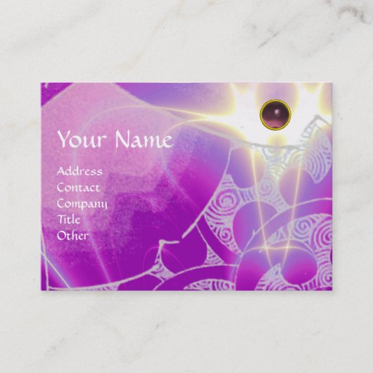 WAVES AMETHYST MONOGRAM, helder licht paars Visitekaartje (Voorkant)