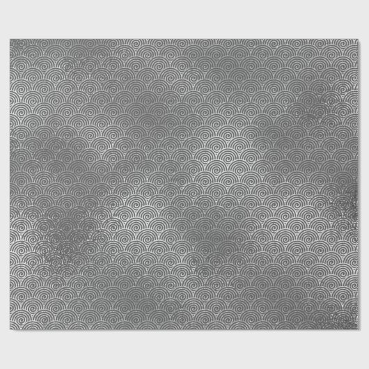 Waves Art Deco Silver Grey Spiral Circles Infineit Cadeaupapier (Vlak)