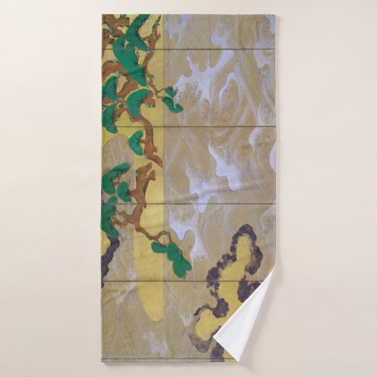 Waves at Matsushima (rechts), Tawaraya Sotatsu Badhanddoek (Badhanddoek)