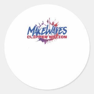 Waves basketbal maken ronde sticker
