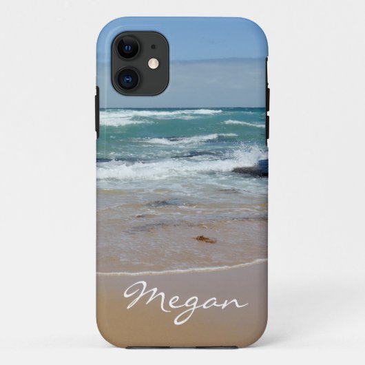 Waves Beach Coque-Mate iPhone 11 Coque personnalis (Dos)