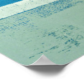 "Waves" Blue en Beige Abstracte kunst Poster (Hoek)