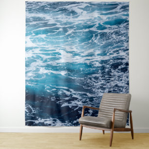 Waves Blue Ocean Summer Beach Wandkleed