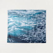 Waves Blue Ocean Summer Beach Wandkleed (Voorkant (horizontaal))