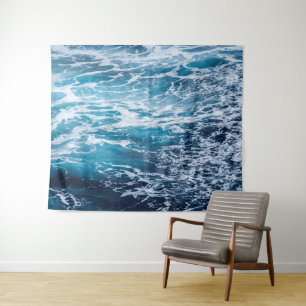 Waves Blue Ocean Summer Beach Wandkleed