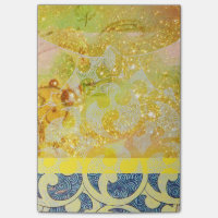 WAVES / Bright Gele Blauwe Zwemelen in gouden Spar