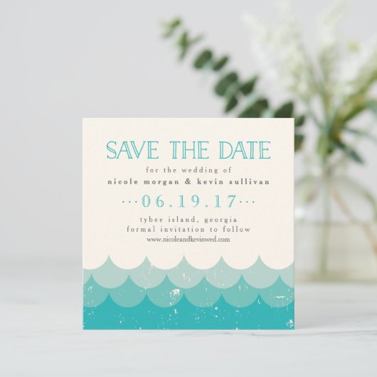  Waves bruiloft Save The Date (Staand voorkant)
