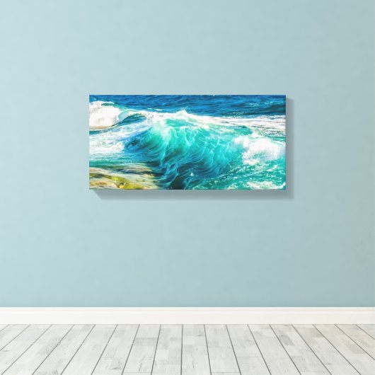 Waves Crashing Canvas Art Afdruk (Insitu (Houten vloer))