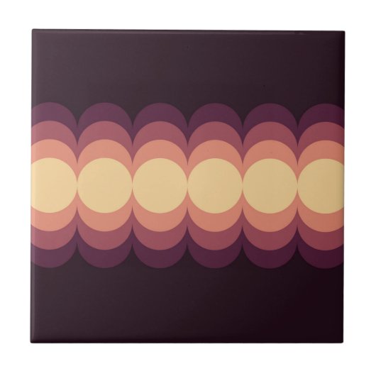 Waves design in beige, roze en paarse kleuren tegeltje (Voorkant)