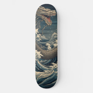 Waves Dragon Japanse kunst Skateboard