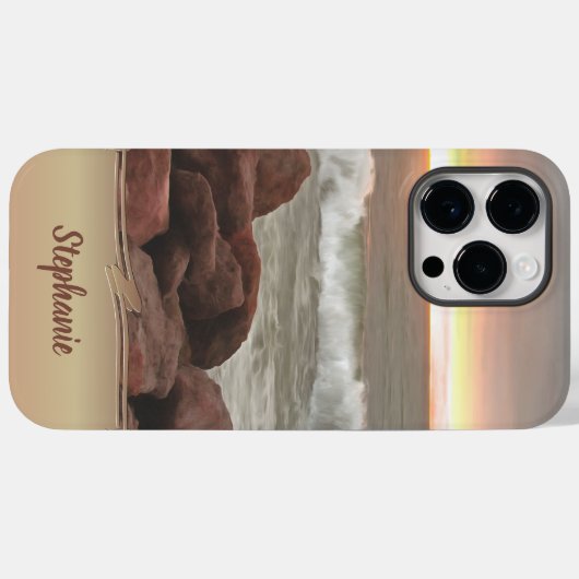Waves en Boulders 0893 Case-Mate iPhone Case (Achterkant (horizontaal))