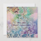 WAVES, felrode violette, roze goudsparken Kaart (Achterkant)