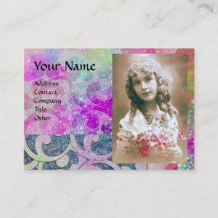 WAVES FOTO-TEMPLATE, levendig violet blauw paars Visitekaartje