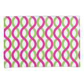 Waves in het Groene en Fuchsia Pattern Kussensloop (Voorkant-Rechts)