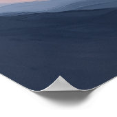 Waves in textuur - Deep Blue & Beige Poster (Hoek)