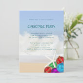 Waves Kerstfeest Kustthema Uitnodiging (Staand voorkant)