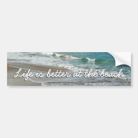 Waves Lapping op de Beach Turquoise Blue Ocean Bumpersticker (Voorkant)
