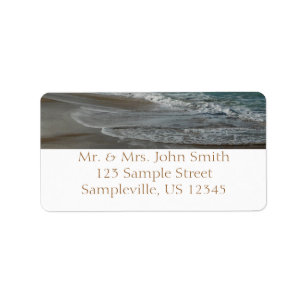 Waves Lapping op de Beach Turquoise Blue Ocean Etiket