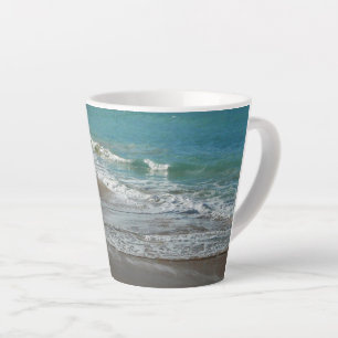 Waves Lapping op de Beach Turquoise Blue Ocean Latte Mok